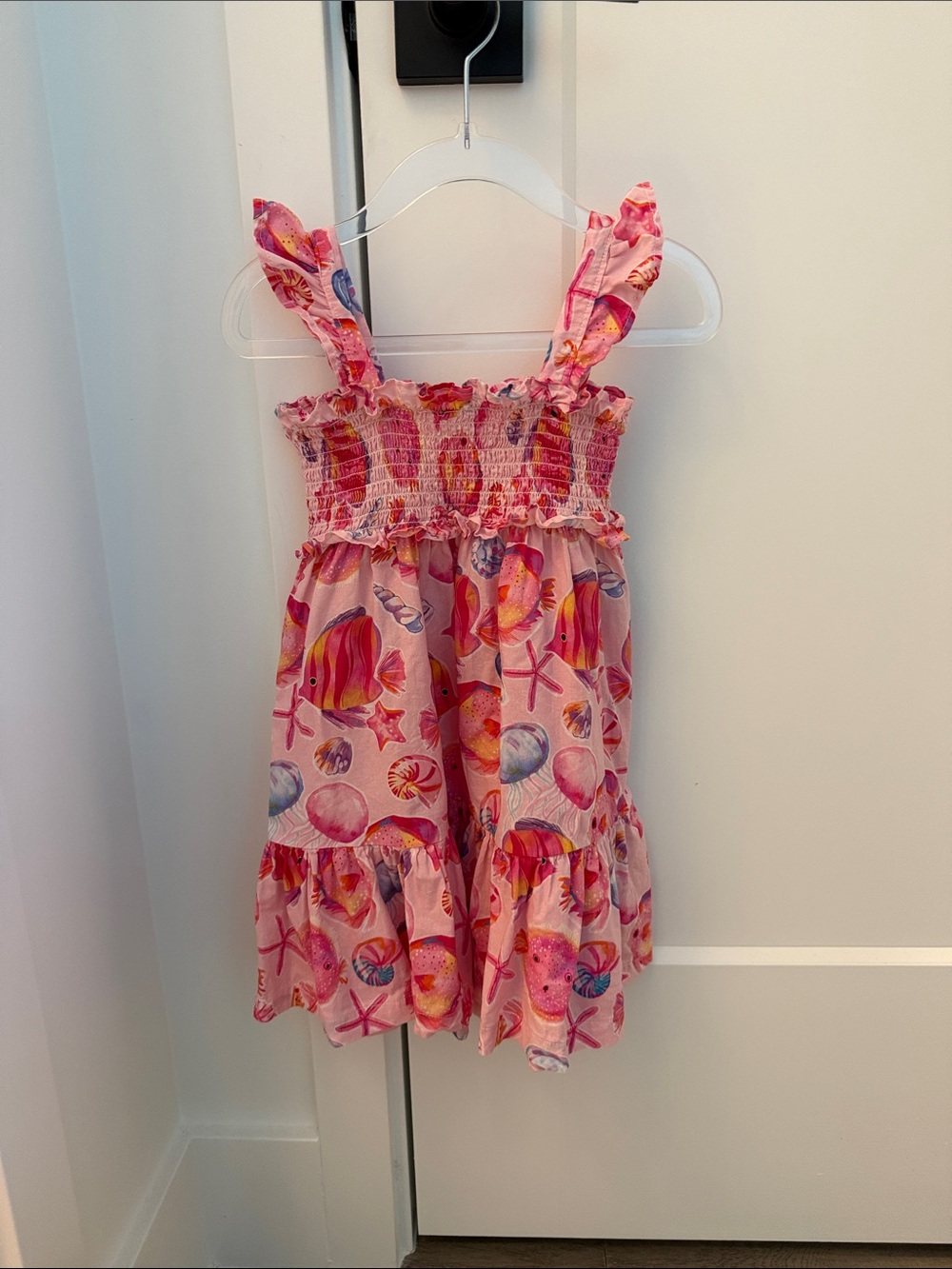 Mayoral Pink Seashell & Fish Swim Coverup Sundress